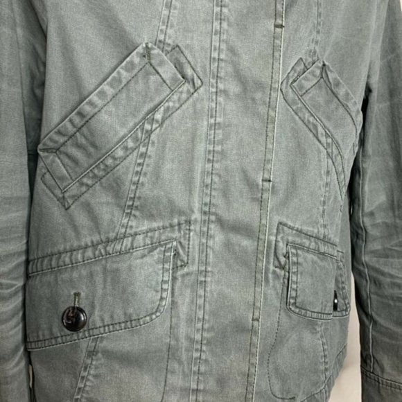 Hei Hei Military Style Well Washed Worn Button Up Hooded Jacket - Picture 2 of 6